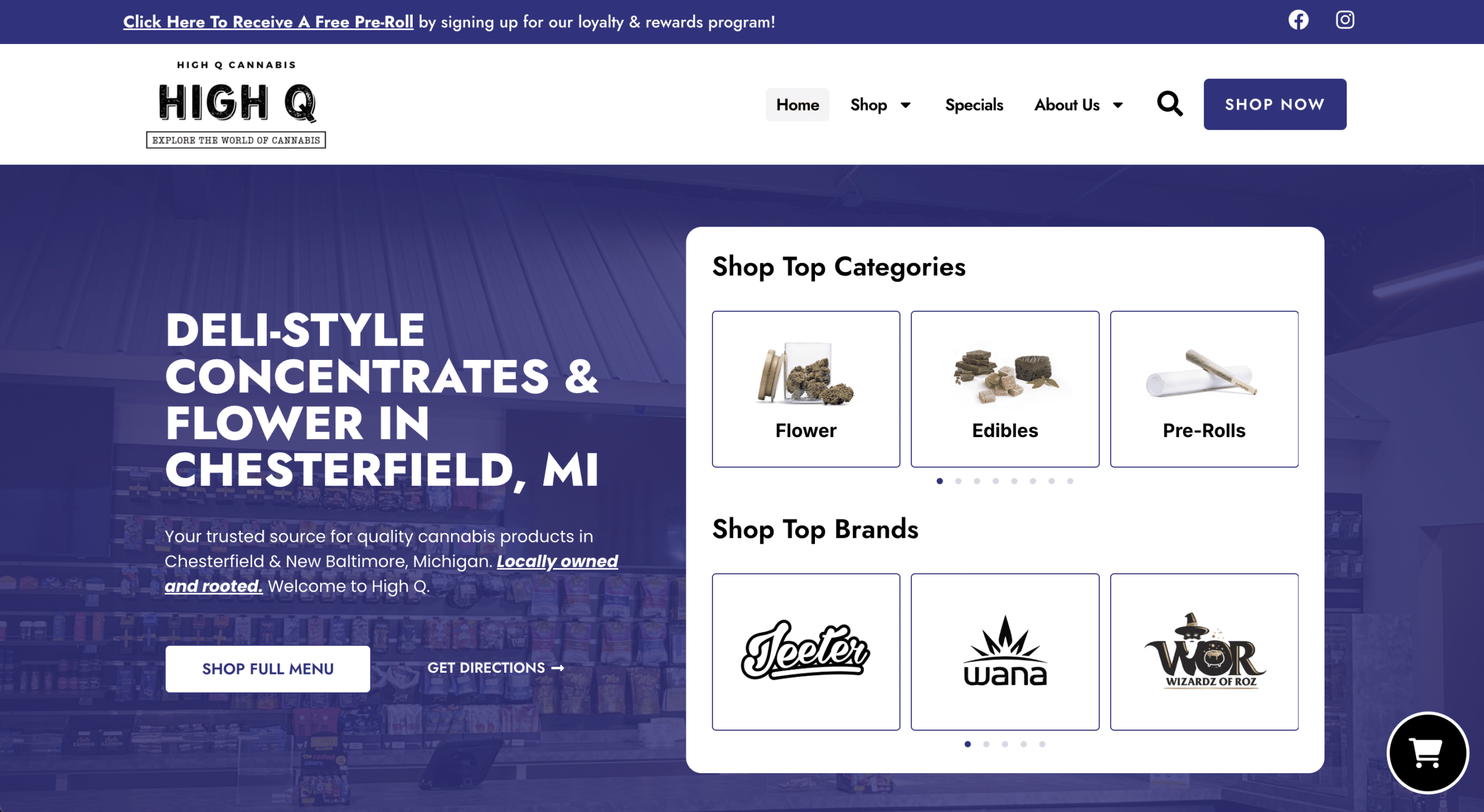 Dispensary website hero section design